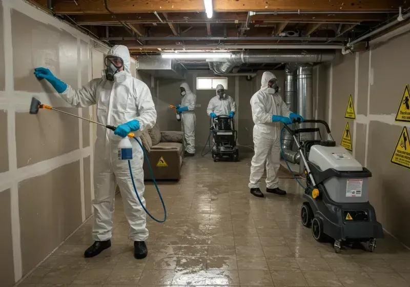 Basement Moisture Removal and Structural Drying process in Del Aire, CA